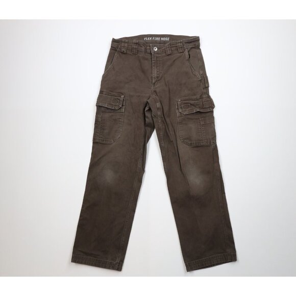 Duluth Trading Co Mens 32x30 Faded Flex Fire Hose Canvas Wide Leg Cargo Pants - Picture 1 of 11
